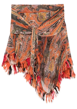 ISABEL MARANT graphic-print mini skirt - Orange
