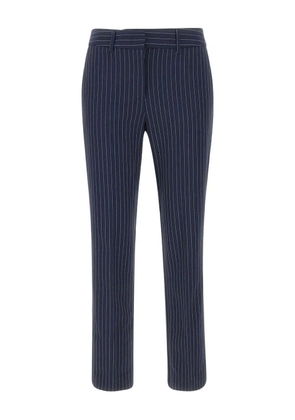 Marella welt-pockets pinstripe trousers - Blue