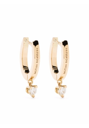Delfina Delettrez 18kt yellow gold huggie hoop diamond drop earrings