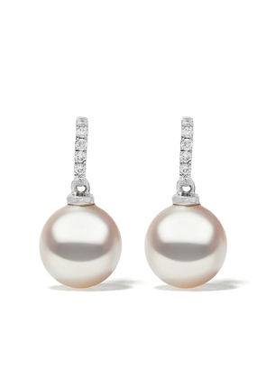 Yoko London 18kt white gold Classic freshwater pearl and diamond earrings - Silver