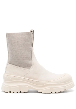 Brunello Cucinelli monili-bead panelled ankle boots - Neutrals