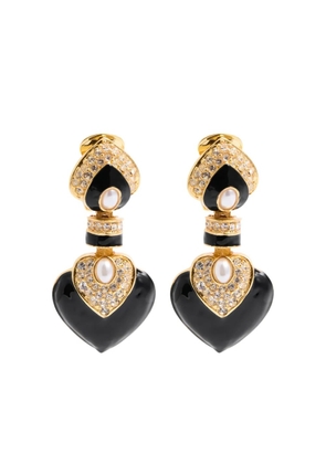 Kenneth Jay Lane heart-embellished earrings - Gold