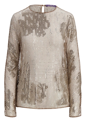 Ralph Lauren Collection crystal-embellished long-sleeve top - Brown