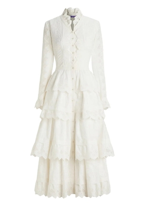 Ralph Lauren Collection Stella embroidered poplin midi dress - White