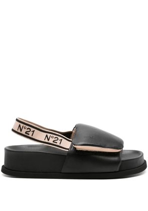 Nº21 logo-debossed slingback sandals - Black
