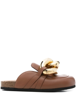 JW Anderson chain leather mules - Brown