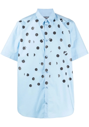 Raf Simons polka dot print cotton shirt - Blue