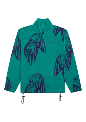 Awake NY Dice-print fleece quarter-zip sweatshirt - Green