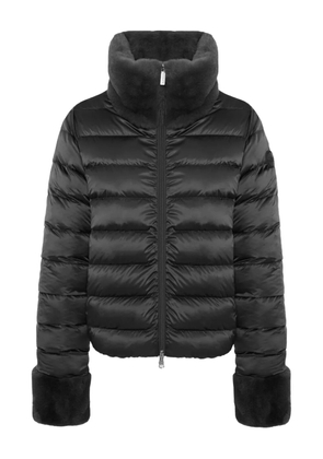 Colmar reversible high-neck faux-fur down jacket - Black