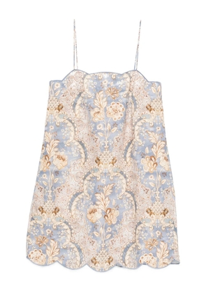 ZIMMERMANN Daylight scallop mini dress - Blue
