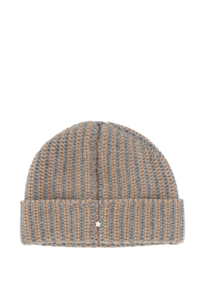 Lorena Antoniazzi star-detail pattern beanie hat - Grey