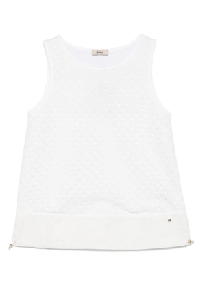 Herno crochet-panel vest - White