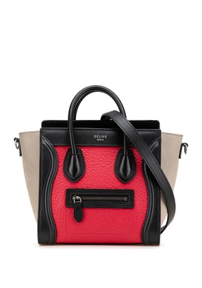 Celine Pre-Owned 2017 Nano Tricolor Nubuck and Calfskin Luggage Tote satchel - Multicolour