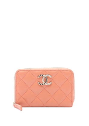 CHANEL Pre-Owned 2021-2025 CC Quilted Lambskin Studded coin pouch - Pink