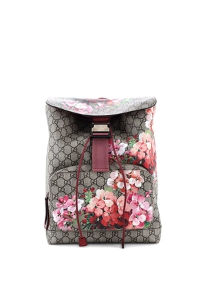 Gucci Pre-Owned Buckle Blooms Print GG Coated Canvas Medium backpack - Brown