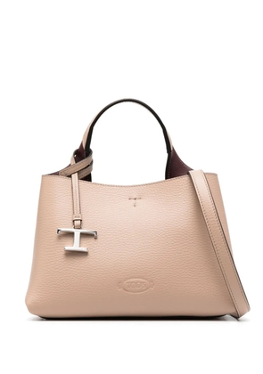 Tod's logo-pendant leather tote bag - Neutrals