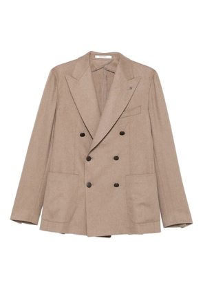 Tagliatore double-breasted patch-pocket jacket - Brown