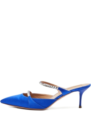 Aquazzura satin crystal-embellished sandals - Blue