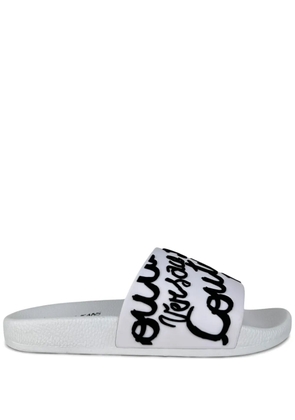 Versace Jeans Couture logo-print slides - White