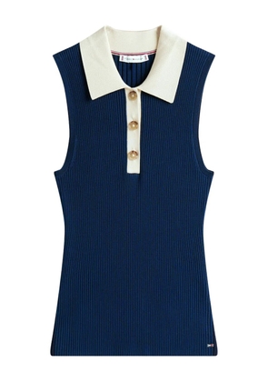 Tommy Hilfiger ribbed sleeveless polo top - Blue