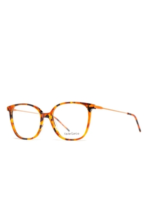 Xavier Garcia Design tortoiseshell round-frame glasses - Orange