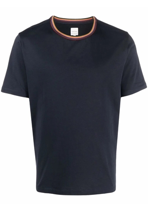 Paul Smith stripe-trim organic cotton T-shirt - Blue