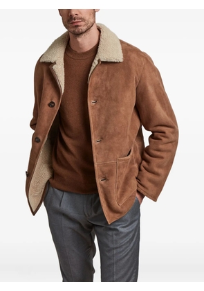 Manzoni 24 shearling button coat - Brown