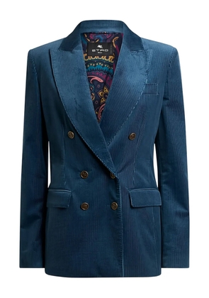ETRO double-breasted corduroy blazer - Blue