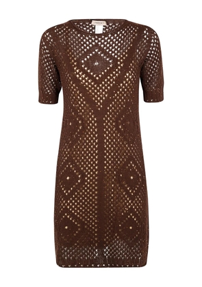 TWINSET lattice-knit dress - Brown