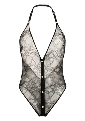 Maison Close lace backless bodysuit - Black