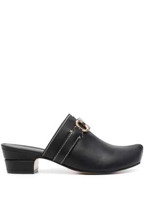 Ferragamo Gancini leather mules - Black