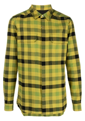 Rick Owens check-pattern cotton shirt - Yellow
