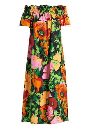La DoubleJ Breakfast floral-print cotton dress - Orange