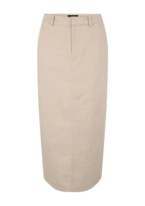 SEROYA rear-vent midi skirt - Neutrals