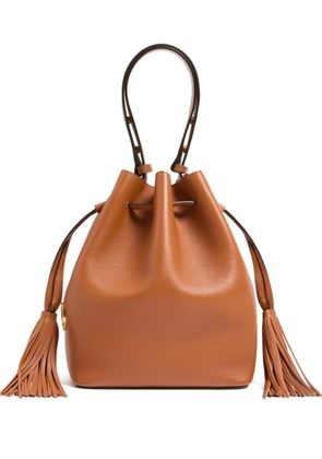 Valentino Garavani medium tassel logo bucket bag - Brown