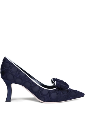 Manolo Blahnik Epirotes bow applique pumps 70mm - Blue