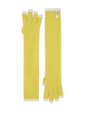Sunnei logo-patch gloves - Yellow