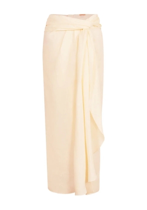 Johanna Ortiz Captivation draped midi skirt - Neutrals
