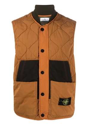 Stone Island Compass-patch quilted gilet - Brown