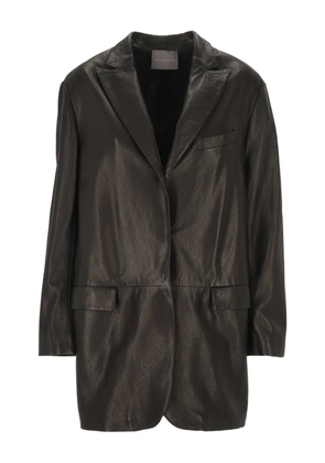 Lorena Antoniazzi leather single-breasted coat - Black