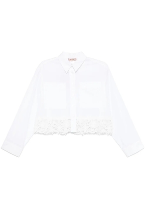 TWINSET poplin lace shirt - White