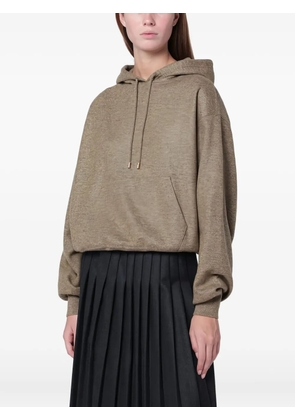 Loro Piana hooded wood grain melange hoodie - Brown