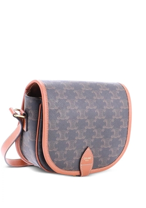 Celine Pre-Owned Folco Bag Triomphe Coated Canvas Medium crossbody bag - Brown