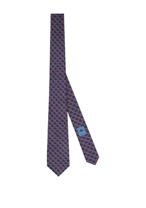 Gucci geometric-pattern silk tie - Blue