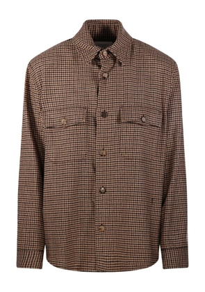 Saint Laurent houndstooth-pattern shirt - Brown