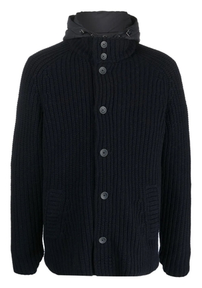 Herno padded-hoot knit jacket - Blue