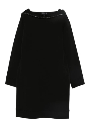 Emporio Armani long-sleeved embellished dress - Black