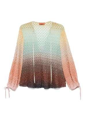 Missoni dégradé V-neck blouse - Brown