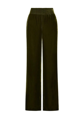 MALIPARMI shirred velvet trousers - Green