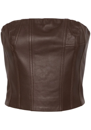 AMIRI bustier-style leather top - Brown